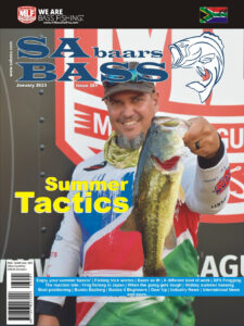 Neil Engelbrecht on the cover of SA Bass Magazine at the Toyota Series Championship November 2022, Lake Guntersville, Alabama
